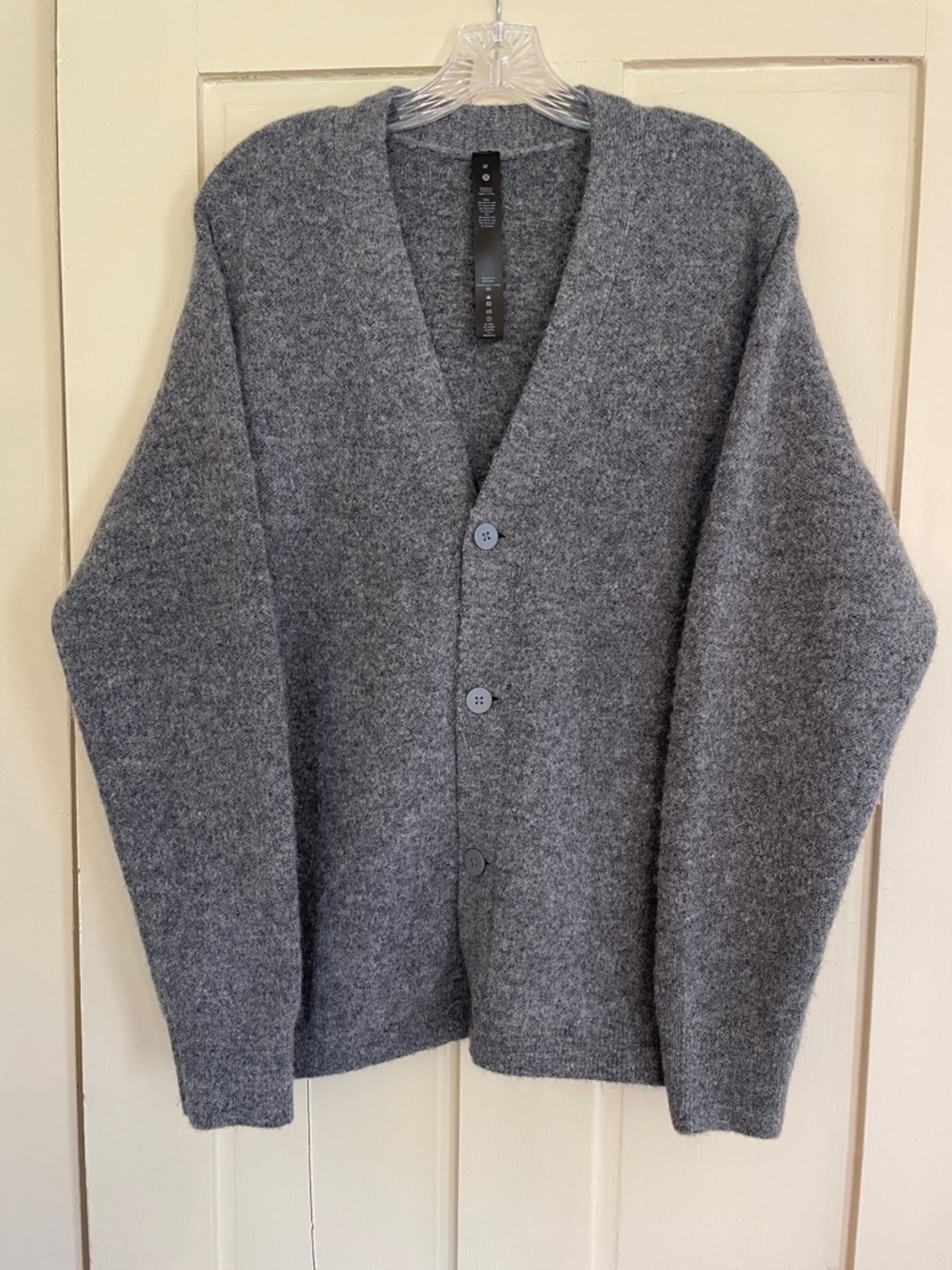 Men’s Lululemon gray wool/alpaca cardigan sweater size M